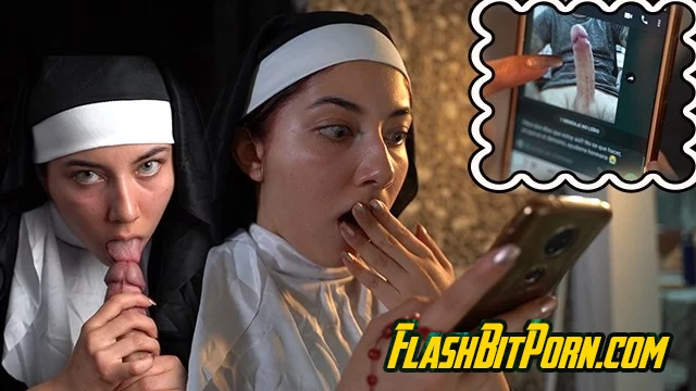 Naive Nun is tricked by WhatsApp and exorcises a cock