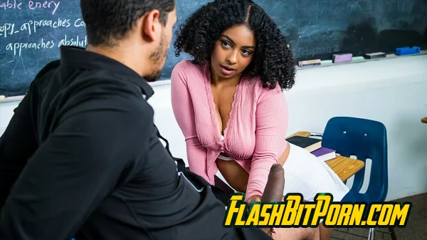 Busty black 18 year old Hadiya Honey gets lessons in fucking from her teacher