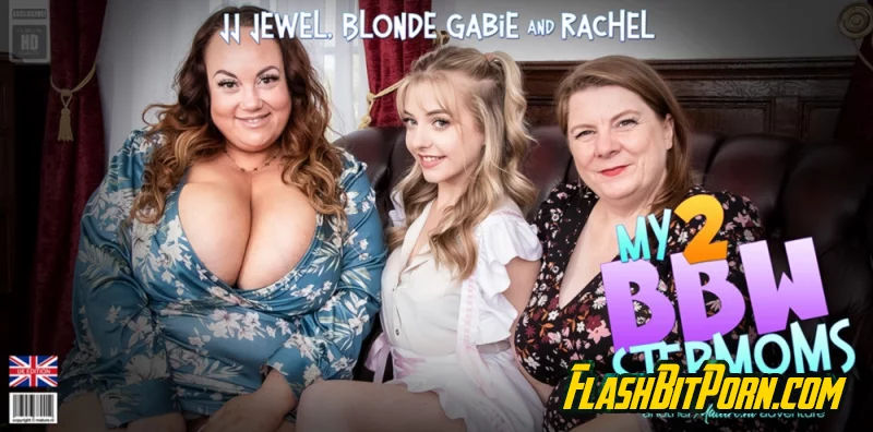 Blonde Gabie has an old and young lesbian Threesome with her two BBW Stepmoms Rachel and JJ Jewel